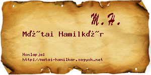 Mátai Hamilkár névjegykártya